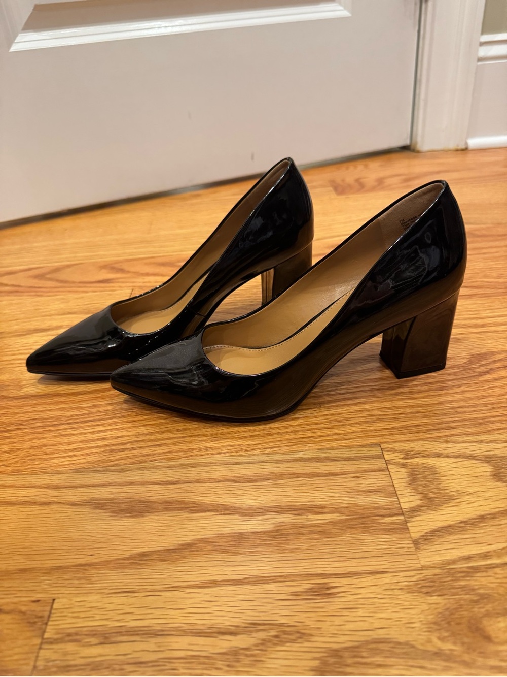 14th & Union Black Patent Leather Block Heel Pumps